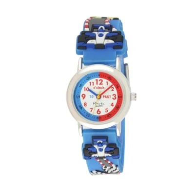 Image of Ravel Boy&#039;s Blue Racing Car Time Teacher Watch