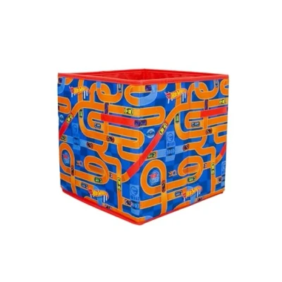 Image of CHARACTER WORLD Hot Wheels Officially Licensed Storage Boxes 2 pack Foldable Cubes Perfect For Organising Children&#039;s Room, Kids Playroom, 30 x 30cm