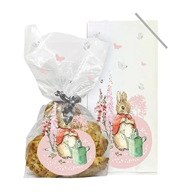 Image of Anniversary House Beatrix Potter Flopsy Bunny Cello Treat Bags with Twist Ties Pack of 20