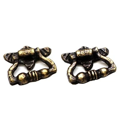 Image of MyTinyWorld 2x Dolls House Miniature Antique Brass Fancy Drawer Pulls