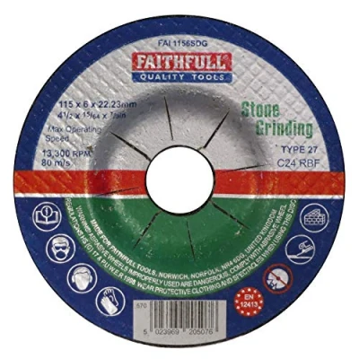 Image of Faithfull Depressed Centre Stone Grinding Disc 115 x 6 22.23mm FAI1156SDG
