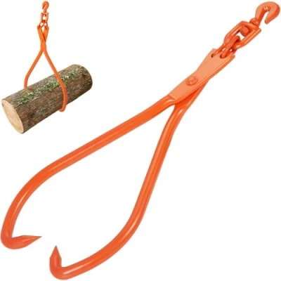 Image of VEVOR Log Skidding Tongs, 32 inch 2 Claw Lifting Heavy Duty Rotating Steel Lumber 1543 lbs/700 kg Loading Capacity, Lifting, Handling, Dragging &amp; Carrying Tool