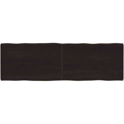 Image of vidaXL Table Top Dark Brown 160x50x(2 6) cm Treated Solid Wood Live Edge