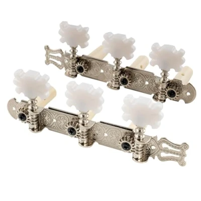 Image of Musiclily Pro 3x3 Lyra Classical Guitar Tuners Tuning Machines Heads Pegs Keys, Nickel