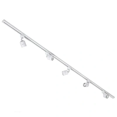Image of Litecraft Kitchen Track Light with Soho Fixture &amp; GU10 LED Bulbs (White, 2M 5 Light)