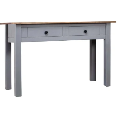 Image of vidaXL Console Table Grey 110x40x72 cm Solid Pine Wood Panama Range
