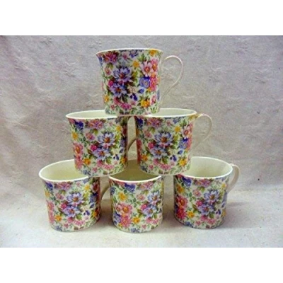 Image of Set of 6 China Palace Mugs in Mille fleure Design