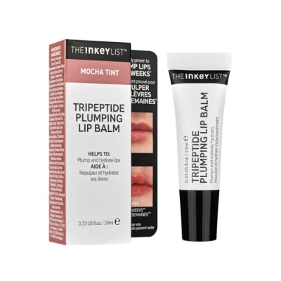 Image of The Inkey List Tripeptide Plumping Lip Balm 10ml, Clinically Proven Tinted Care, Hydrates Dry Cracked Lips, Vegan &amp; Cruelty Free, Mocha Tint