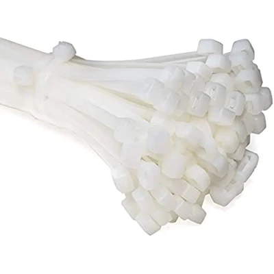 Image of ERKO Cable Ties White 430 x 4,8 mm 100 Pieces Chemical Resistant 51lbs Tensile Strength, Professional Clear Zip Tie Wraps, Strong, Indoor and Outdoor use, Managment