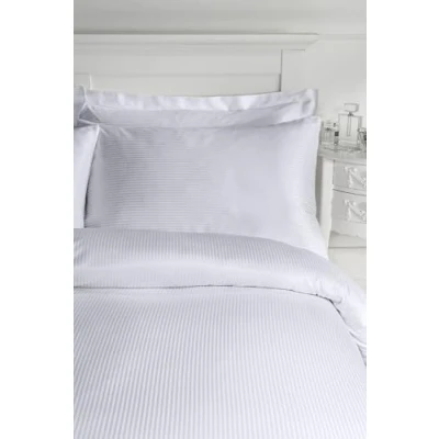 Image of Catherine Lansfield Satin Stripe 300 Thread Count Oxford Pillowcase Pair Grey