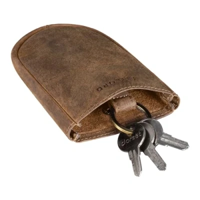 Image of STILORD &#039;Monty&#039; Vintage Leather Key Case with Ring Organizer for Women and Men Genuine Leather, Medium Brown, S, Purses