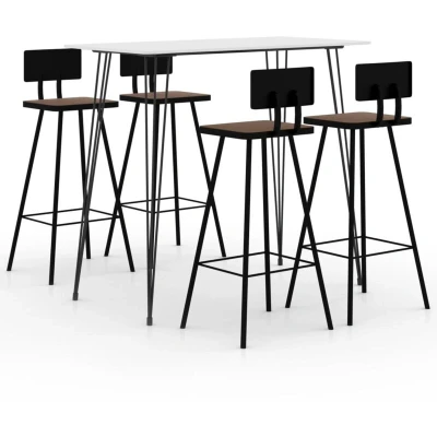Image of vidaXL 5 Piece Bar Set White