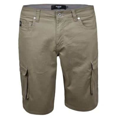 Image of Firetrap Men Shorts Chino Cotton Zip Fly Summer Half Pants with Belt Loops Casual Bottoms Pockets Khaki 32
