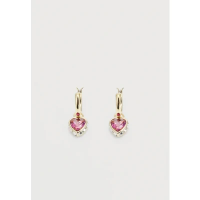 Image of Swarovski Chroma HOOP DROP Heart Earrings, Women&#039;s, Size: One Size, Red