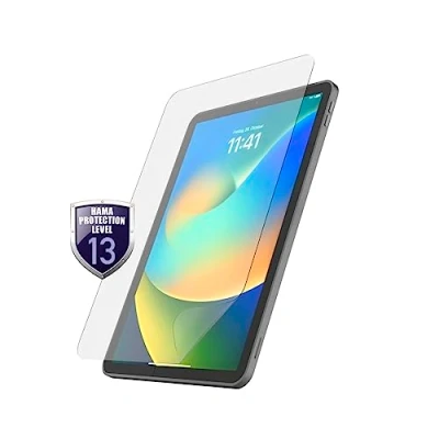 Image of Hama Protective Glass for Apple iPad 10.9 Inch (10th Gen 2022) (Tablet Screen Protector, Protector with 9H Hardness, Scratch Resistant, Shockproof, 0.3 mm Thin, Flexible Ultra