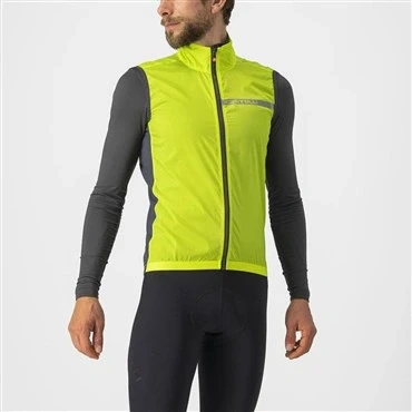 Image of CASTELLI 4521512 383 SQUADRA STRETCH vest Men&#039;s Sports ELECTRIC LIME/DARK GRAY L