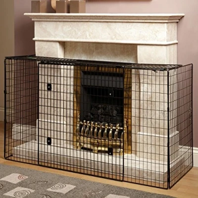Image of Fireside Extending Extendable Nursery Child Safety Fireguard Firescreen Black