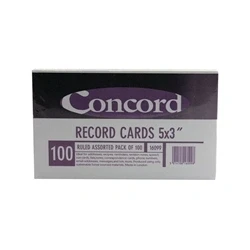 Image of Concord Record Card 127x76mm Assorted (100 Pack) 16099