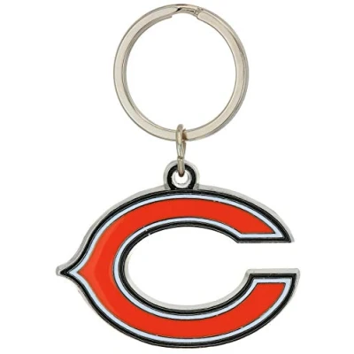 Image of Siskiyou NFL Sports Fan Shop Chicago Bears Chrome &amp; Enameled Key Chain One Size Team Colors, Black