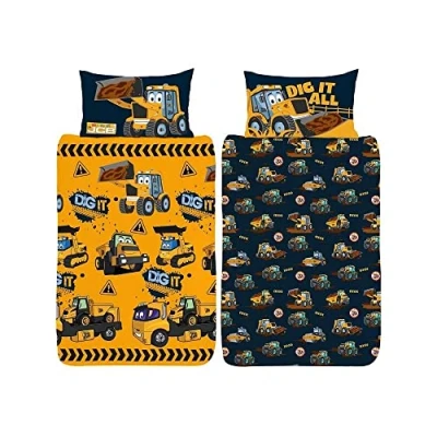 Image of JCB Single Duvet Cover My 1st Joey Design Official Reversible Bedding Set Polycotton