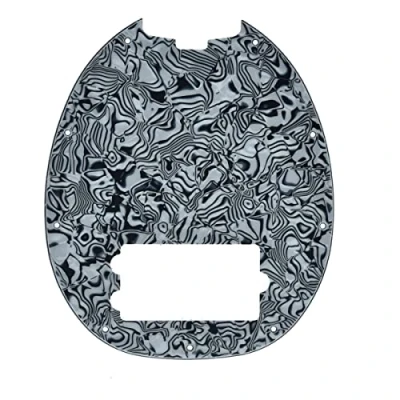 Image of Dopro Bass Pickguard Stingray MM4 for MM2 4 String Guitar Parts Black WhiteShell
