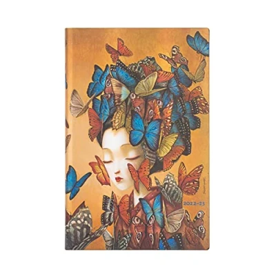 Image of Paperblanks 18 Month Softcover Flexi Diaries 2022 2023 Madame Butterfly Vertical Maxi (135 x 210 mm)