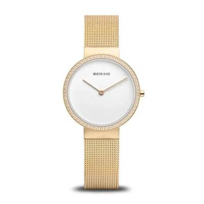 Image of BERING Women&#039;s Watch Quartz Movement Classic Collection with Stainless Steel and Sapphire Crystal 14531 330 , Gold/White