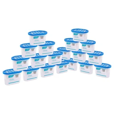 Image of Ashley Dehumidifier 500ml Pack of 20 Unscented Interior Condensation Moisture Remover Mildew Absorber for Damp, Mould, Kitchen, Caravan, Car, Home, Bedroom, Wardrobe, Garage, Bathroom, Basement