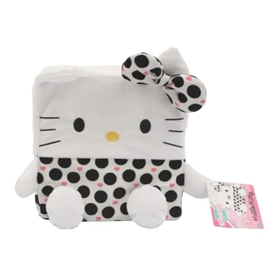 Image of Hello Kitty Cubeez Spots 20cm Ultimate Stackable Plush Toy with Soft Memory Foam for a Squishy Feel, Perfect Collecting, Stacking, and Displaying, Fans