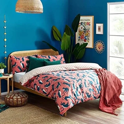 Image of furn. Kitta Duvet Cover Set, Polycotton, Pink Watermelon, Super King