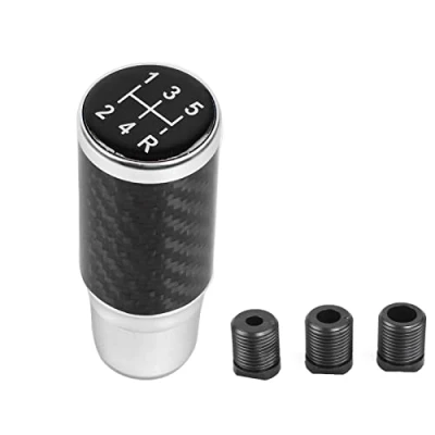 Image of muge racing Gear Shift Knob，Car Knob Shifter 5 Speed Universal Aluminum Stick with 3 Adapters(Sliver)