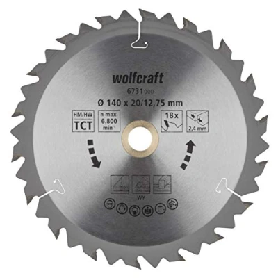 Image of wolfcraft TC Circular Hand Saw Blade, Brown Series I 6731000 Fast, Rough cuts