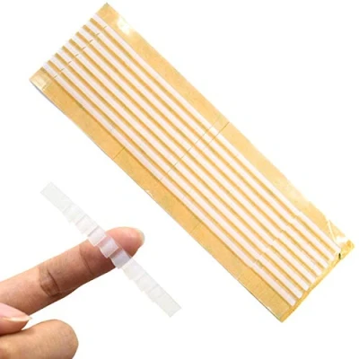 Image of AUEAR, 100 Pcs Clear Non Slip Rubber Hanger Grips Strips Adhesive Clothes (2.76&quot; x 0.24&quot;)
