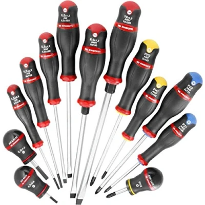 Image of FACOM Set of 13 ProTwist Screwdrivers for High Quality Slotted Screws (ATWH.J13)
