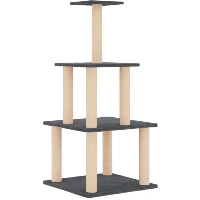 Image of vidaXL Cat Tree with Sisal Scratching Posts Dark Grey 111 cm