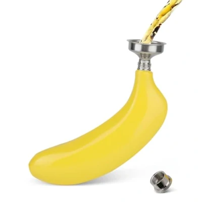 Image of Hip Flask for Liquor, 5oz Banana Stainless Steel Whiskey Pocket Leak Proof Liquor Alcohol Flasks with Funnel Men