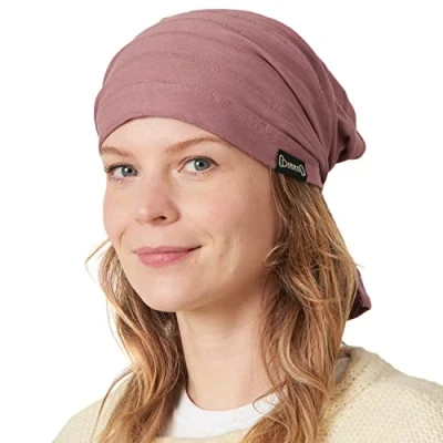 Image of CHARM Cotton Turban Bandana Cap Mens Chemo Head Cover Womens Pirate Hair Wrap Pink