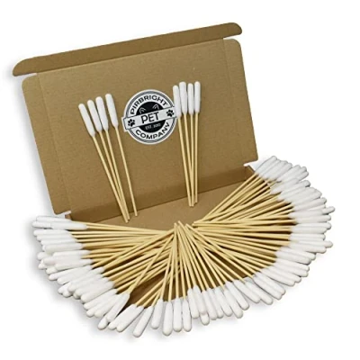 Image of Pirbright Pet Company Extra Large 15cm Dog Cotton Bud Ear Cleaner Long Bamboo Buds For Cleaning Animals Ears 100 Pack Swab Sticks…