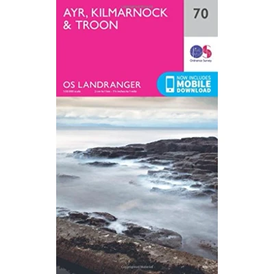 Image of Ayr, Kilmarnoch &amp; Troon Map Ardrossan Maybole Ordnance Survey OS Landranger 70 Scotland Walks Cycling Days Out Maps Adventure