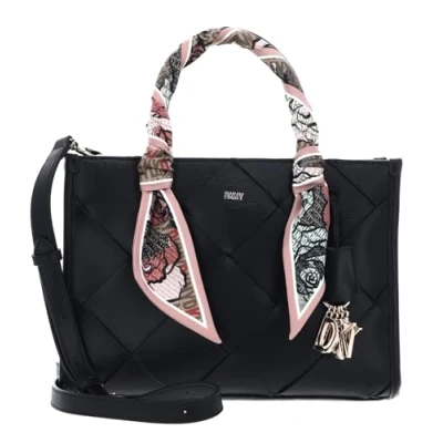 Image of DKNY Women Perri Box Satchel, Black/Gold, Small
