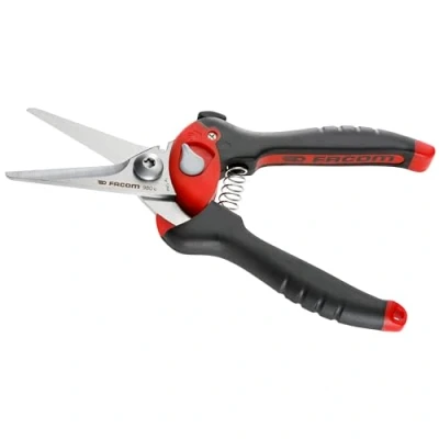 Image of Facom Multi Purpose Cutting Shears, 980PB, Alloy Steel Blade, Ambidextrous, Classic Style, Polyvinyl Chloride, Aluminium, Gummi, Metal Material