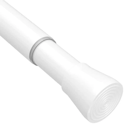 Image of 2PC Extendable Shower Curtain Pole Tension Rods No Screws Bathroom Net Spring Loaded Rod for Curtains (White 75 145cm, 25mm Diameter)