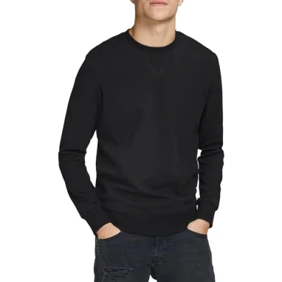 Image of Jack &amp; Jones Jjebasic CREW NECK Sweatshirt, Size: Large, Black