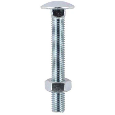 Image of TIMCO BZP Carriage Bolt with Hex Nut M10 x 140 Zinc Box of 25
