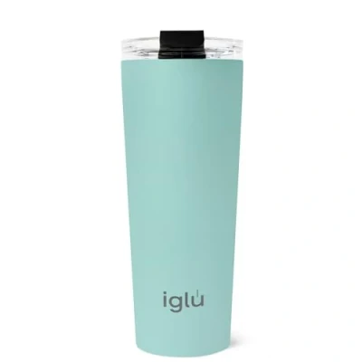 Image of iglu Reusable Coffee Cup Thermal Insulated Stainless Steel Travel Mug with Lid Double Walled Great for Hot &amp; Cold Drinks His Hers Premium Eco Friendly Gift (Ocean Teal, 20oz)