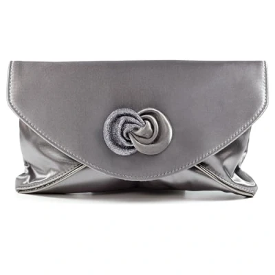 Image of Lunar Ripley Satin Clutch Bag Grey