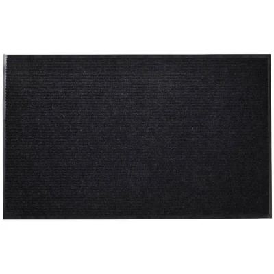 Image of vidaXL Black PVC Door Mat 90 x 120 cm