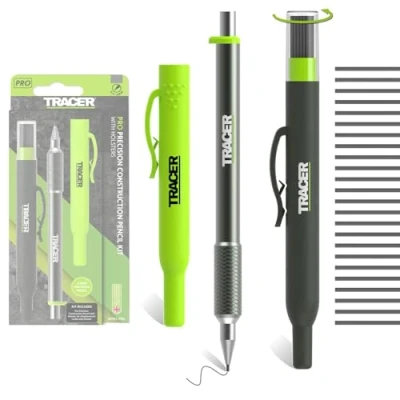 Image of Tracer Pro Series Precision Pencil with 24 x Replacement 1.3mm Leads and Site Holsters. All in one Aluminium Marking Kit