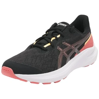 Image of Asics Road running shoes for kids, Size: 2.5, Black/rubble red