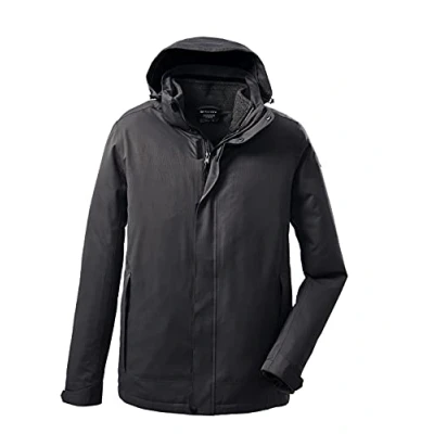 Image of Killtec KOW 167 MN 37925 000 Men&#039;s 3 In 1 Functional Outdoor Jacket with Zip Off Hood and Fleece Black M